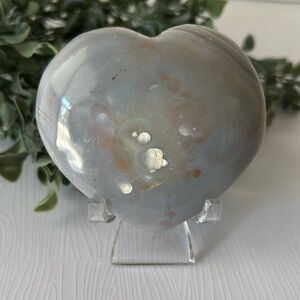 Orca Agate Heart 74mm NWOT